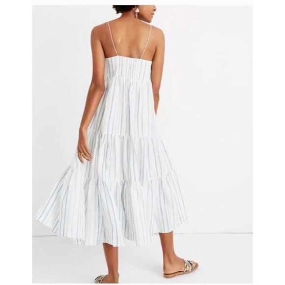 Madewell Women's White and Blue Dress Size 0 - Picture 3 of 8